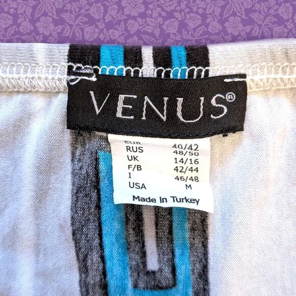 2000s Venus White and Blue Beachy Halter Dress with Wooden Bead Detail | Size M - Picture 6 of 7